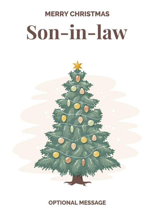 Vintage Tree Christmas Card for Son-in-law - Traditional and Unique