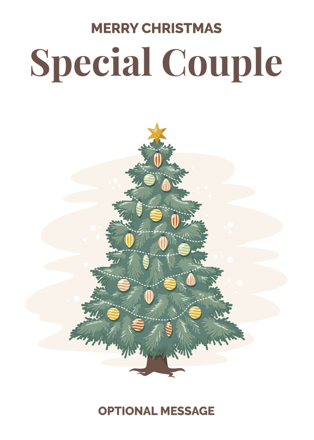 Vintage Tree Christmas Card for Special Couple - Traditional and Unique