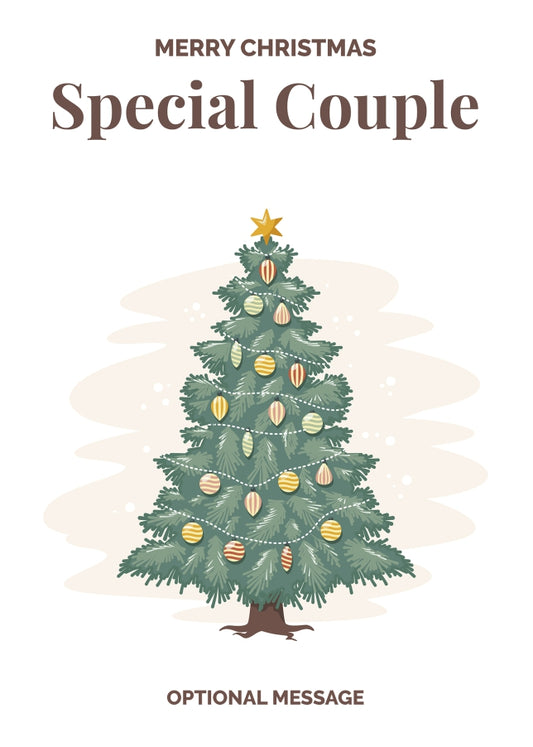 Vintage Tree Christmas Card for Special Couple - Traditional and Unique