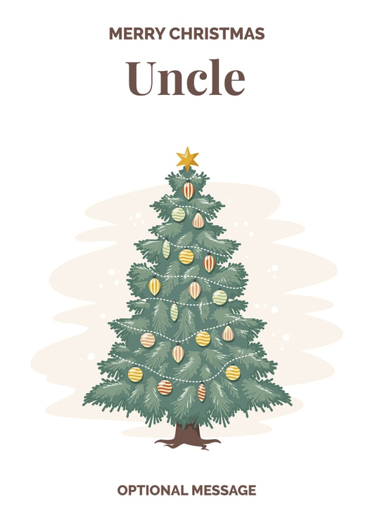 Vintage Tree Christmas Card for Uncle - Traditional and Unique
