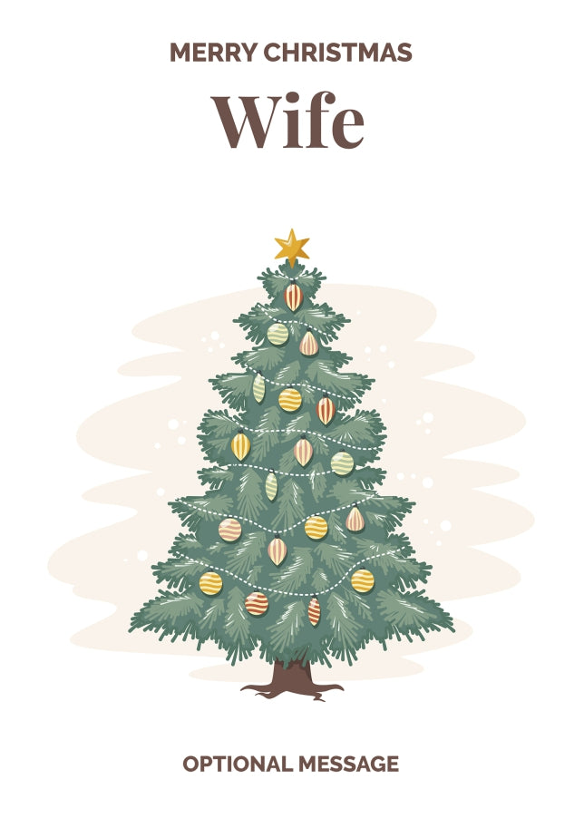Vintage Tree Christmas Card for Wife - Traditional and Unique
