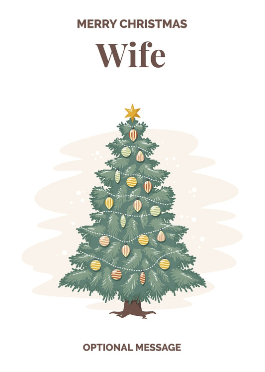 Vintage Tree Christmas Card for Wife - Traditional and Unique