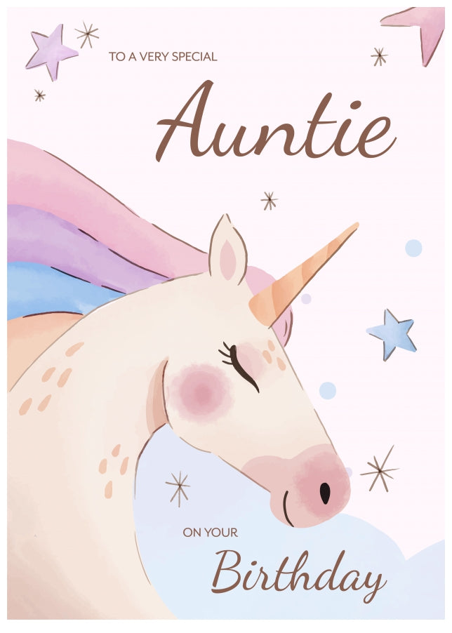 Unicorn Birthday Card for Auntie Birthday Cards 18th 19th 20th 25th 30th Bday