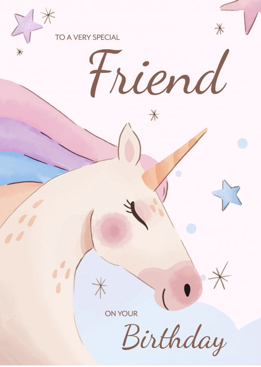 Unicorn Birthday Card for Friend Birthday Cards 4th 5th 6th 7th 8th 9th 10th Bday