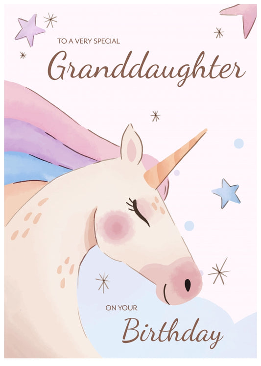 Unicorn Birthday Card for Granddaughter Birthday Cards 4th 5th 6th 7th 8th 9th 10th Bday