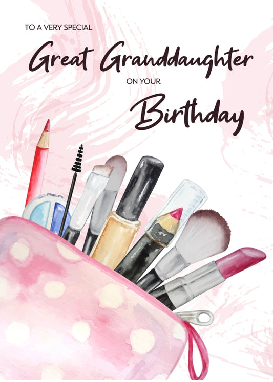 Nice Great Granddaughter Birthday Card for Her - 16th 17th 18th 19th 21st 25th