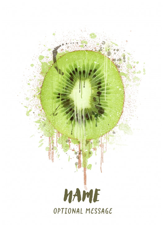 Kiwi Birthday Card - Watercolour Fruit Greetings Card