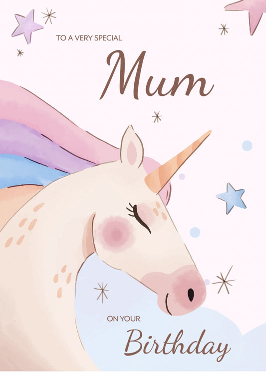 Unicorn Birthday Card for Mum Birthday Cards 22nd 23rd 24th 25th 30th 35th 40th Bday