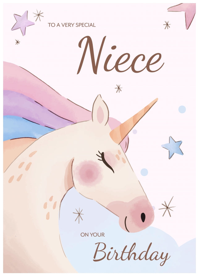 Unicorn Birthday Card for Niece Birthday Cards 1st 2nd 3rd 4th 5th 6th