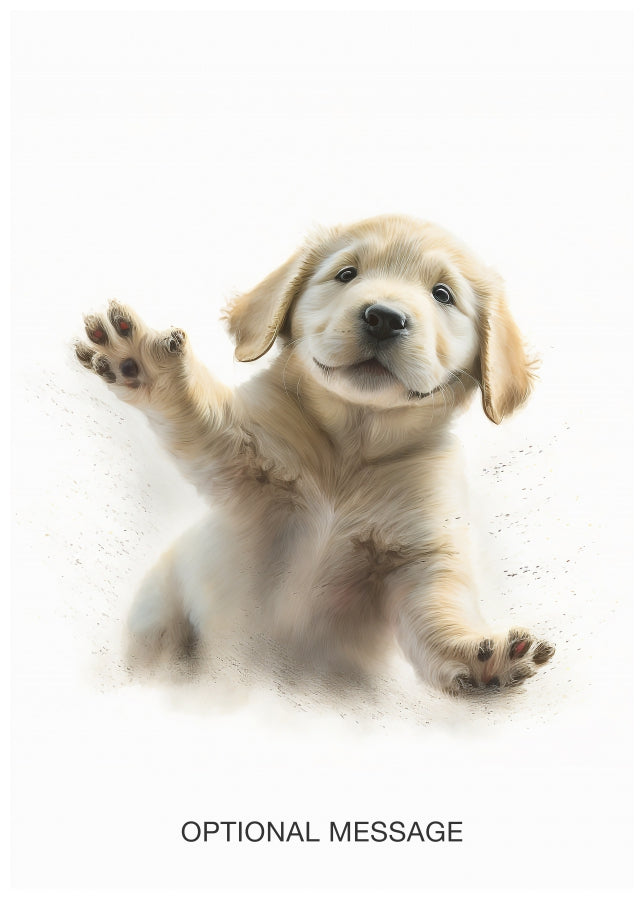 Cute Watercolour Labrador Puppy Greetings Card for Friends and Family