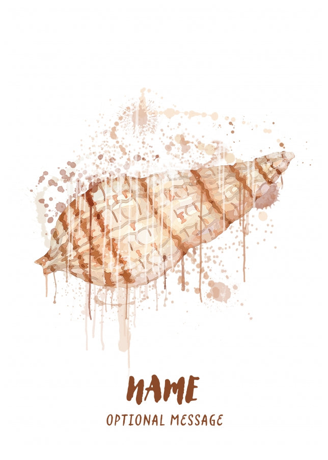 Personalised Sea Shell Birthday Card - Watercolour Greetings Card