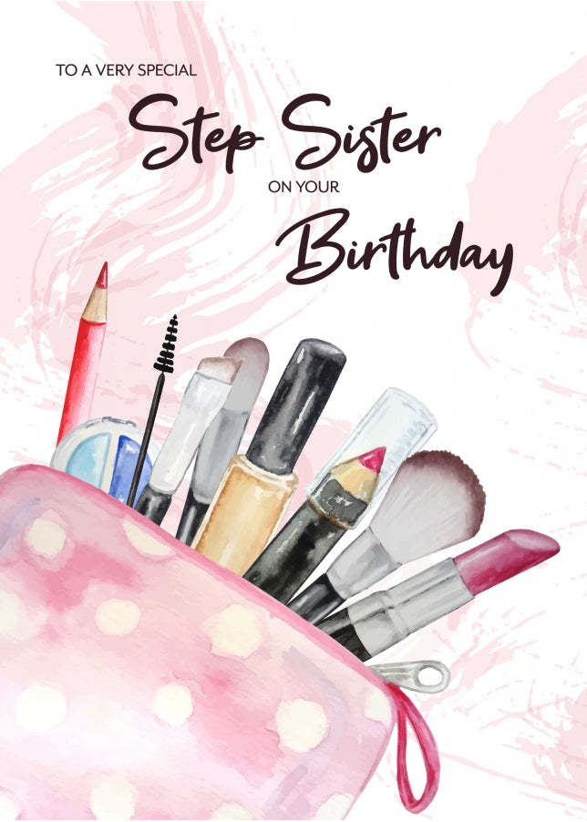 Nice Step Sister Birthday Card for Adult and Teenagers - 13th 15th 16th 18th 21st 25th