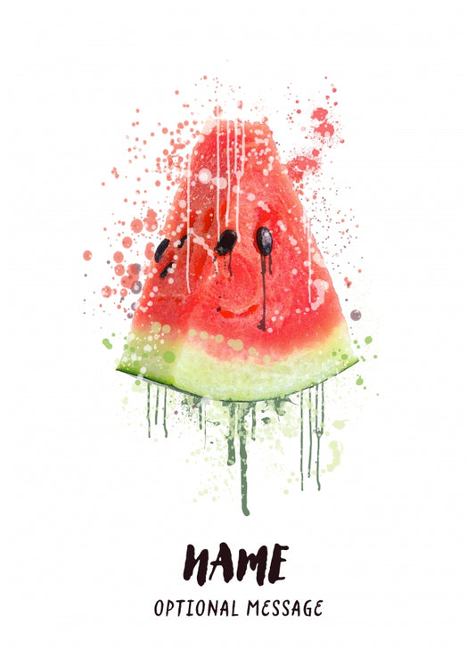 Watercolour Watermelon Fruit Greetings Card