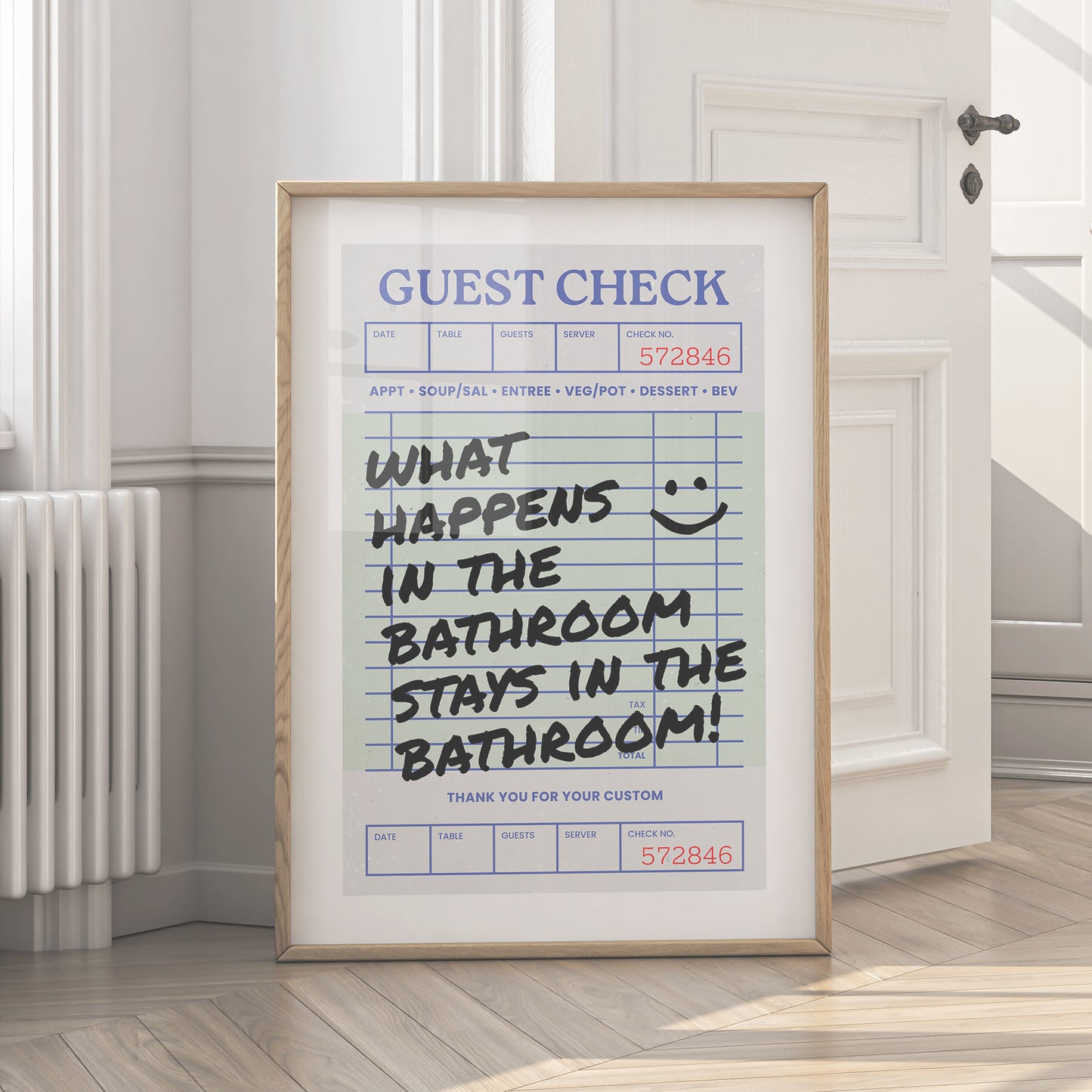 What Happens in the Bathroom Print - Guest Check - Digital Download