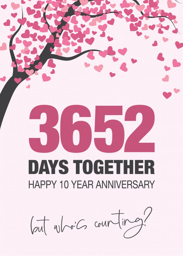 Happy 10th Wedding Anniversary Card for Husband, Wife and Couples | Who's Counting