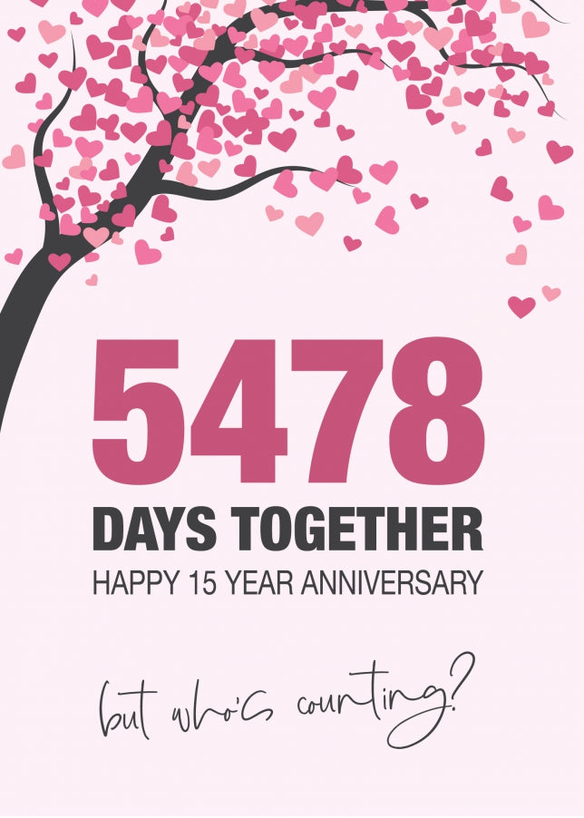 Happy 15th Wedding Anniversary Card for Husband, Wife and Couples | Who's Counting