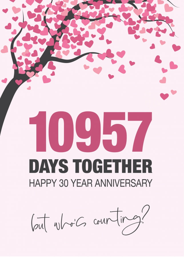 Happy 30th Wedding Anniversary Card for Husband, Wife and Couples | Who's Counting