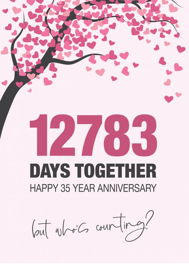 Happy 35th Wedding Anniversary Card for Husband, Wife and Couples | Who's Counting