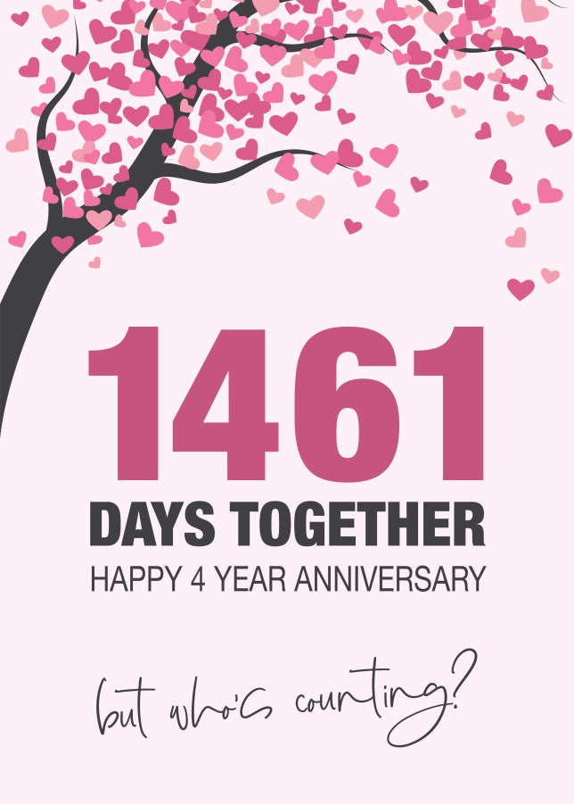 Happy 4th Wedding Anniversary Card for Husband, Wife and Couples | Who's Counting