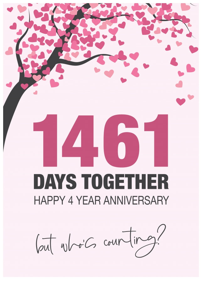 Happy 4th Wedding Anniversary Card for Husband, Wife and Couples | Who's Counting