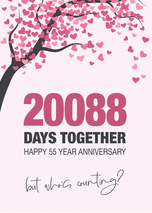 Happy 55th Wedding Anniversary Card for Husband, Wife and Couples | Who's Counting