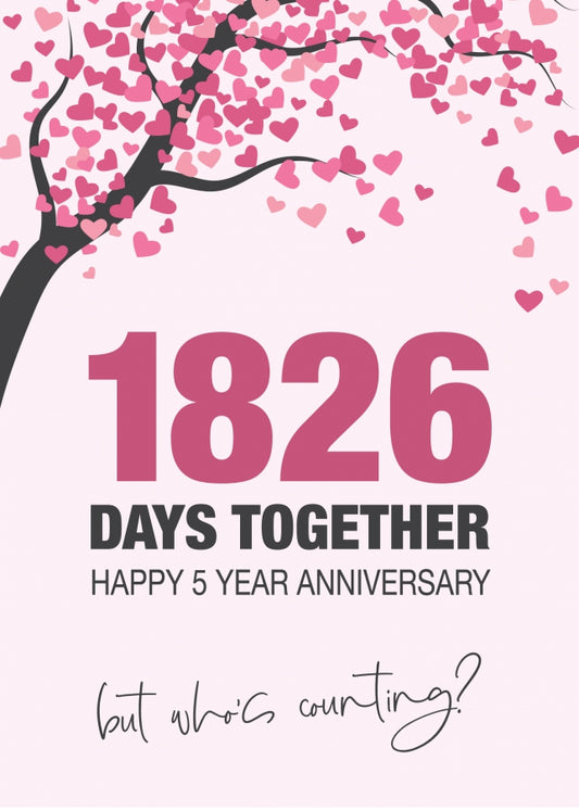 Happy 5th Wedding Anniversary Card for Husband, Wife and Couples | Who's Counting