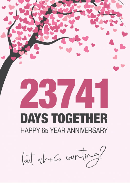 Happy 65th Wedding Anniversary Card for Husband, Wife and Couples | Who's Counting