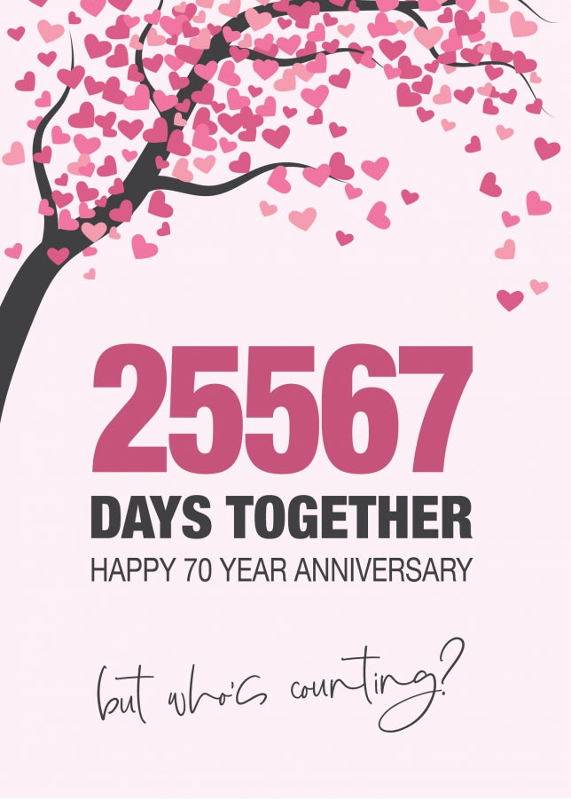 Happy 70th Wedding Anniversary Card for Husband, Wife and Couples | Who's Counting