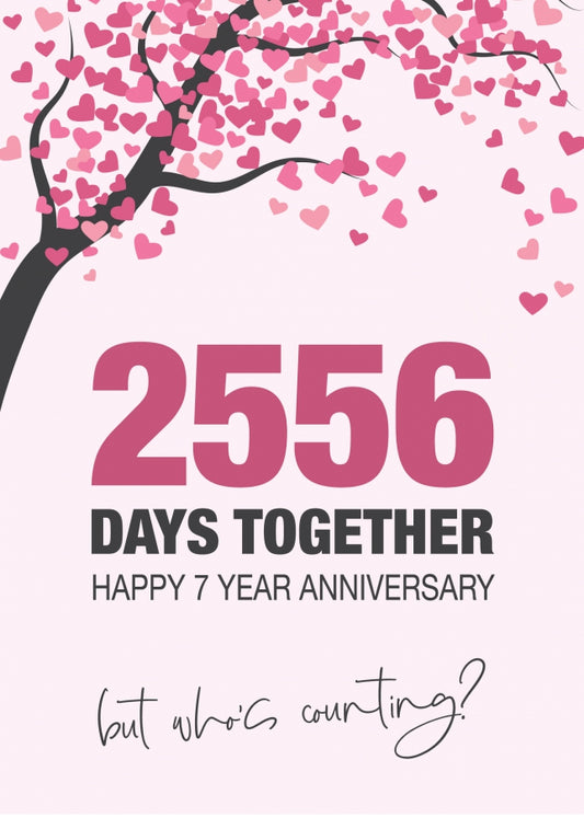 Happy 7th Wedding Anniversary Card for Husband, Wife and Couples | Who's Counting