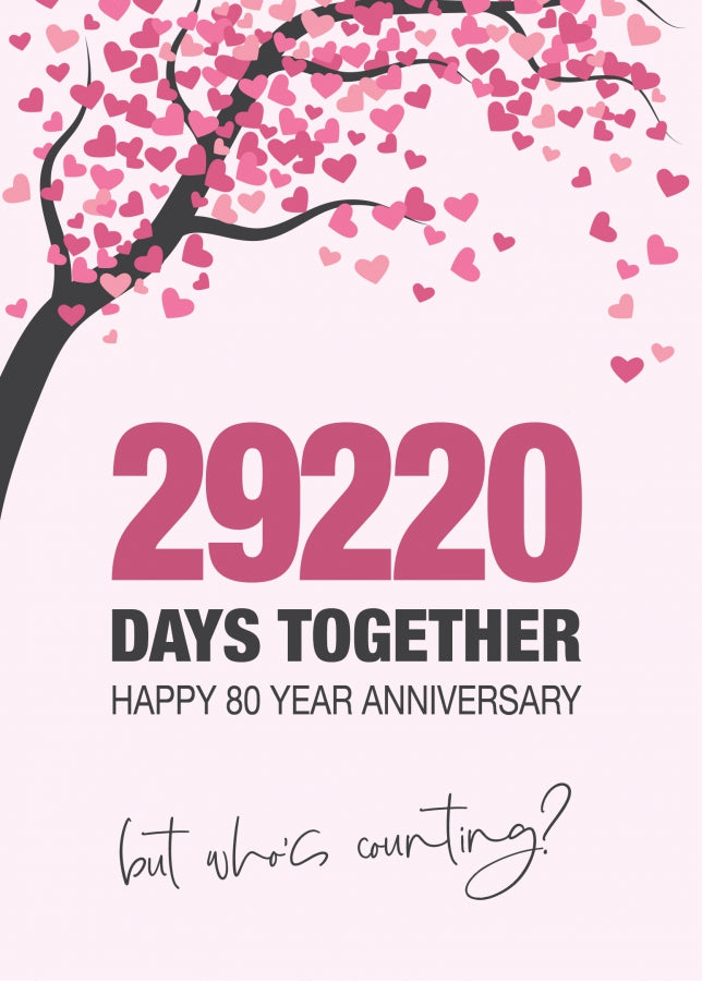 Happy 80th Wedding Anniversary Card for Husband, Wife and Couples | Who's Counting