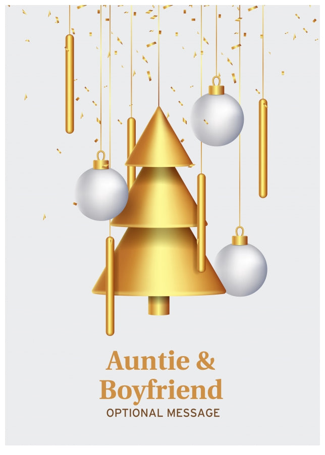 Traditional Auntie & Boyfriend Christmas Card - Wind Chimes