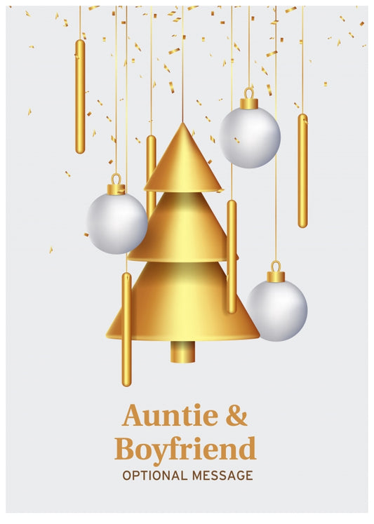 Traditional Auntie & Boyfriend Christmas Card - Wind Chimes