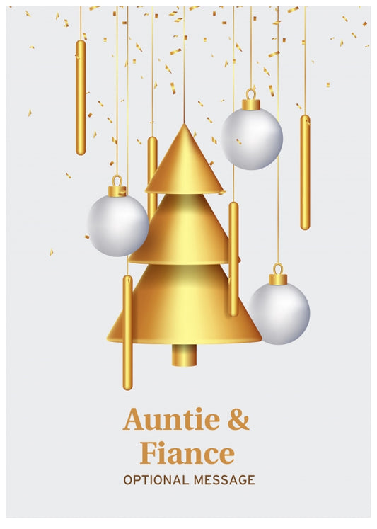 Traditional Auntie & Fiance Christmas Card - Wind Chimes