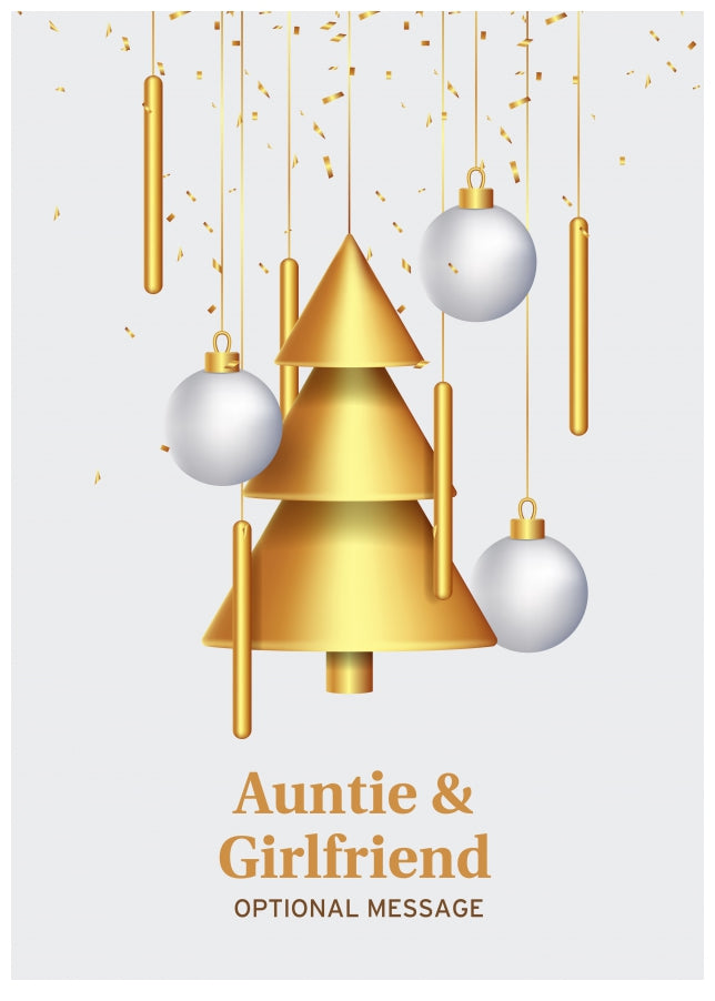 Traditional Auntie & Girlfriend Christmas Card - Wind Chimes