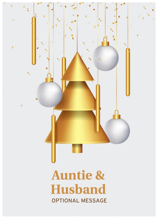 Traditional Auntie & Husband Christmas Card - Wind Chimes