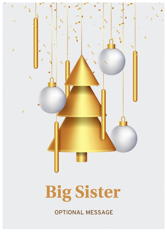 Traditional Big Sister Christmas Card - Wind Chimes