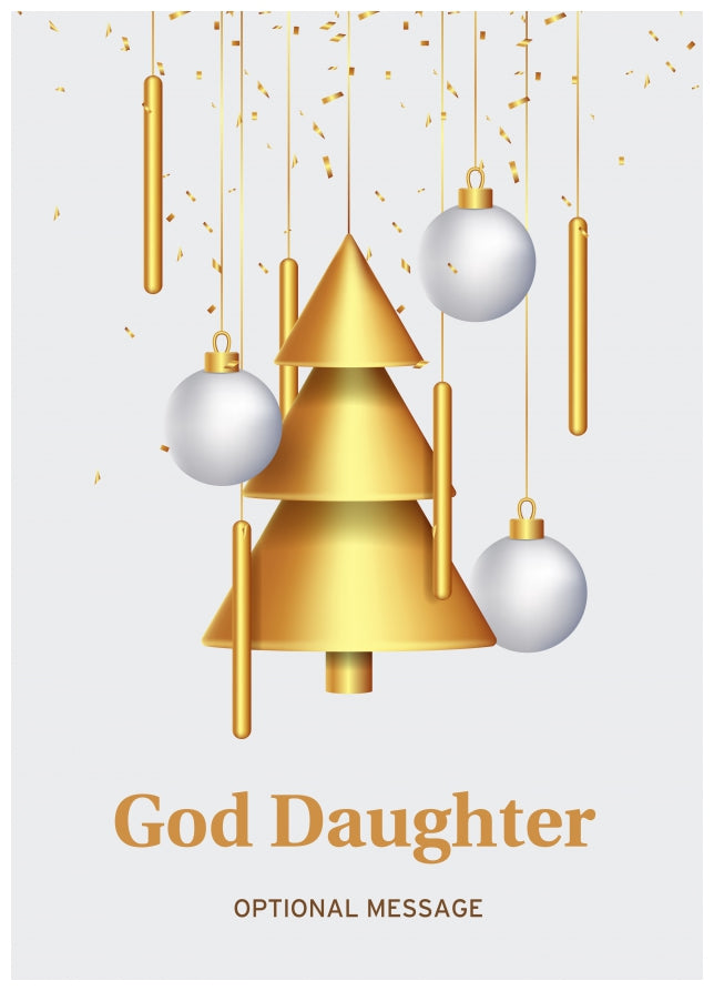 Traditional God Daughter Christmas Card - Wind Chimes