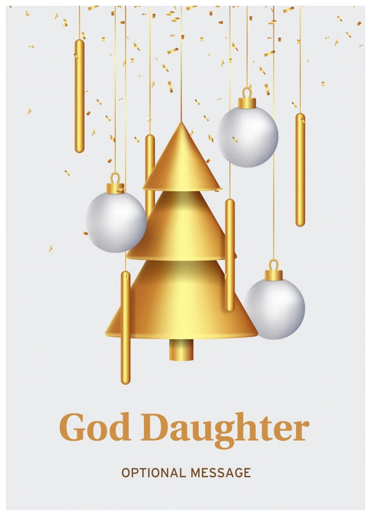 Traditional God Daughter Christmas Card - Wind Chimes