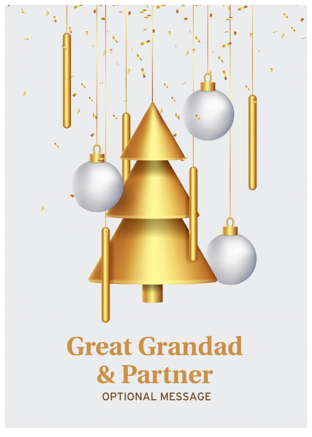 Traditional Great Grandad & Partner Christmas Card - Wind Chimes