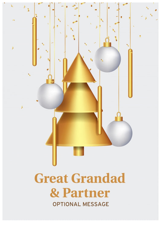 Traditional Great Grandad & Partner Christmas Card - Wind Chimes