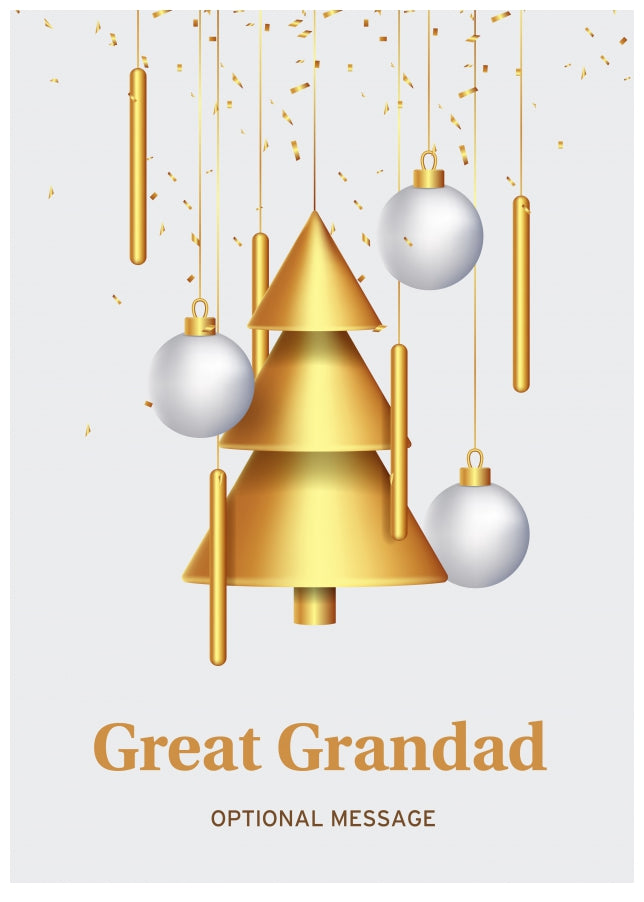 Traditional Great Grandad Christmas Card - Wind Chimes