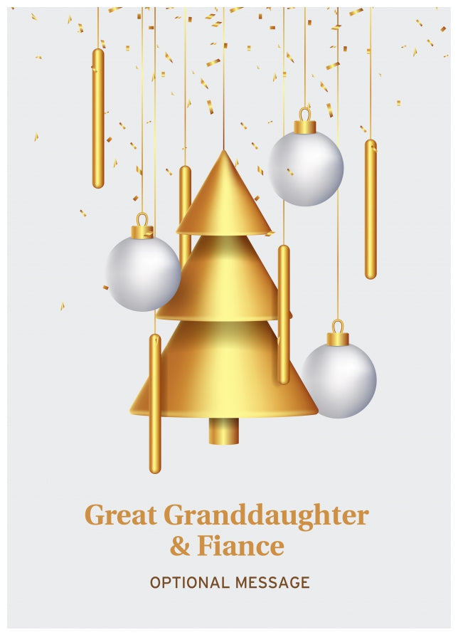 Traditional Great Granddaughter & Fiance Christmas Card - Wind Chimes