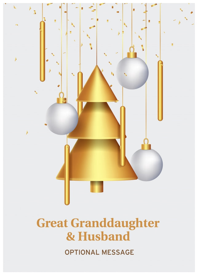 Traditional Great Granddaughter & Husband Christmas Card - Wind Chimes