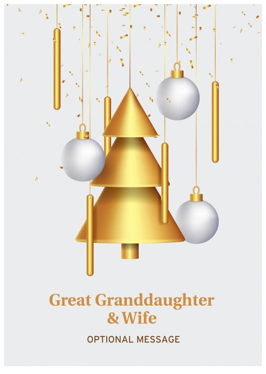 Traditional Great Granddaughter & Wife Christmas Card - Wind Chimes