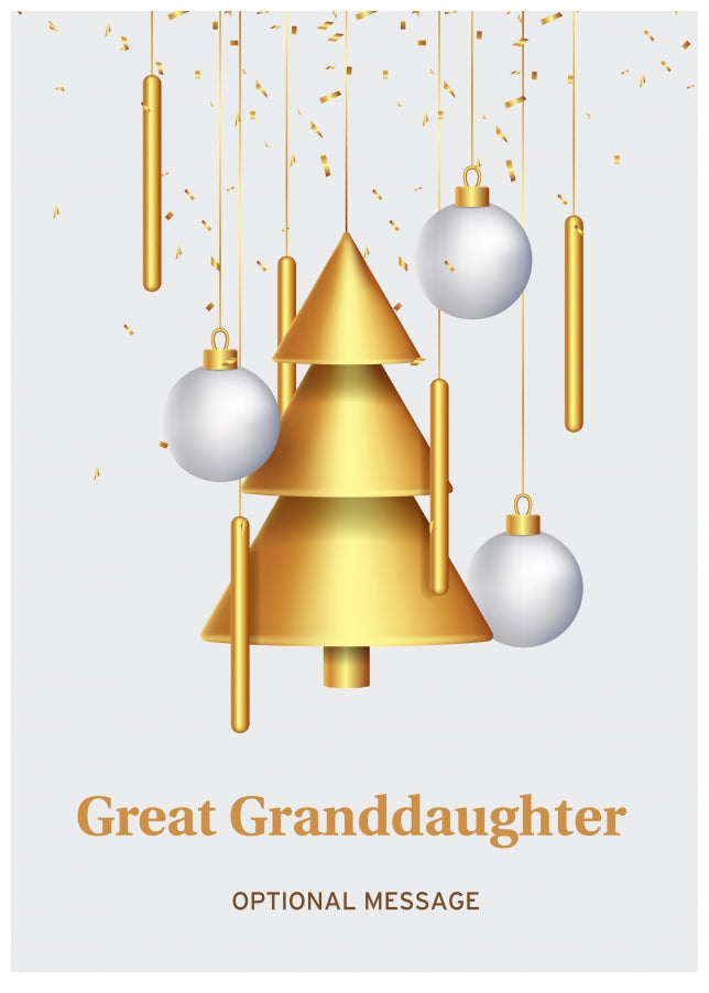 Traditional Great Granddaughter Christmas Card - Wind Chimes