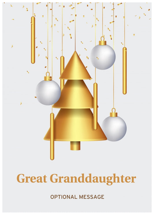 Traditional Great Granddaughter Christmas Card - Wind Chimes