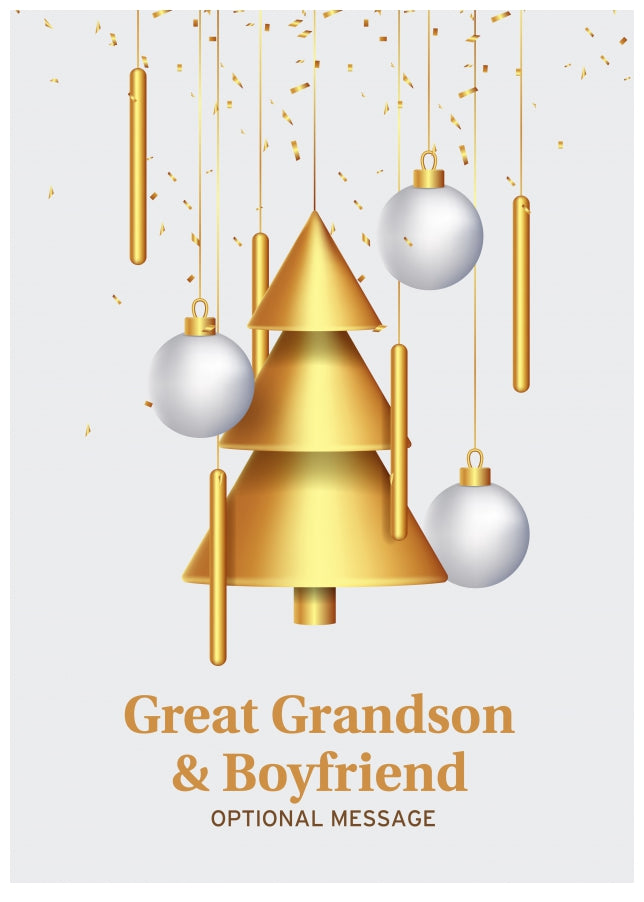 Traditional Great Grandson & Boyfriend Christmas Card - Wind Chimes