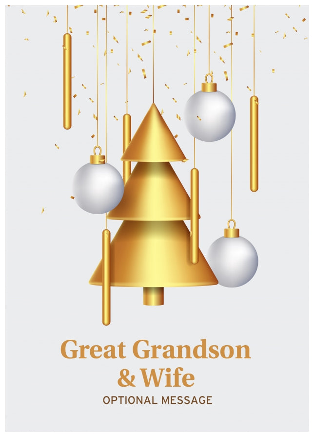 Traditional Great Grandson & Wife Christmas Card - Wind Chimes