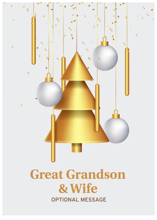 Traditional Great Grandson & Wife Christmas Card - Wind Chimes