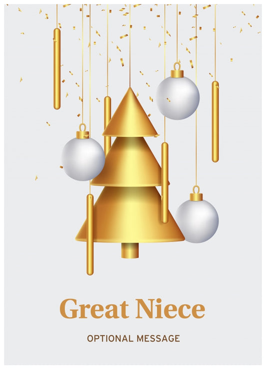 Traditional Great Niece Christmas Card - Wind Chimes